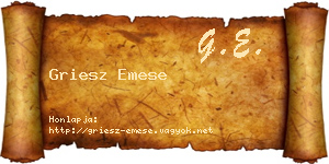 Griesz Emese névjegykártya